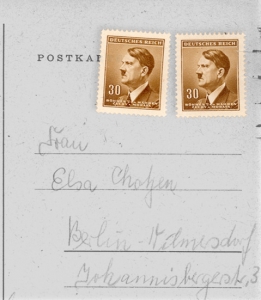 Postkarte Bubis an seine Mutter Elsa