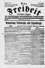 Titelblatt der Zeitung Die Freiheit, Berliner Organ der Unabhängigen Sozialdemokratie Deutschlands, Jg. 2 (1919) Nr. 29