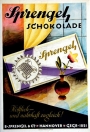 Werbung für Schokolade der Firma Sprengel