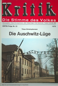 Rechtsradikale Propaganda: "Die Auschwitzlüge - Ein Erlebnisbericht von Thies Christophersen", 7. Auflage