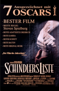 Plakat zum US-Film "Schindlers Liste" über den Fabrikanten Oscar Schindler