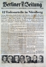 Titel der Berliner Zeitung, Jg. 2, Nr. 230 (2. Oktober 1946) über die Urteile im Nürnberger Hauptkriegsverbrecherprozess